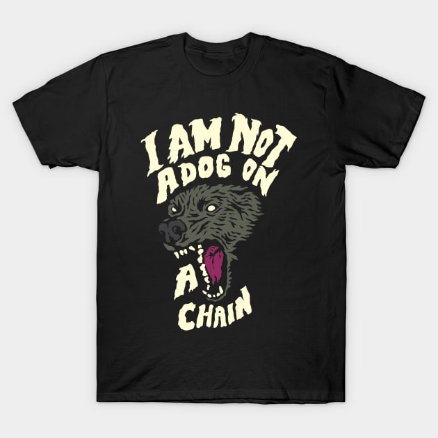 Morrissey - I am not a Dog on a chain T-Shirt by designedbydeath